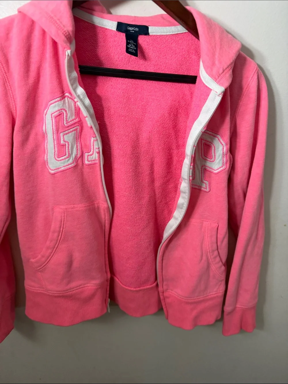 GAP Pink Full-Zip Hooded Sweatshirt with Logo